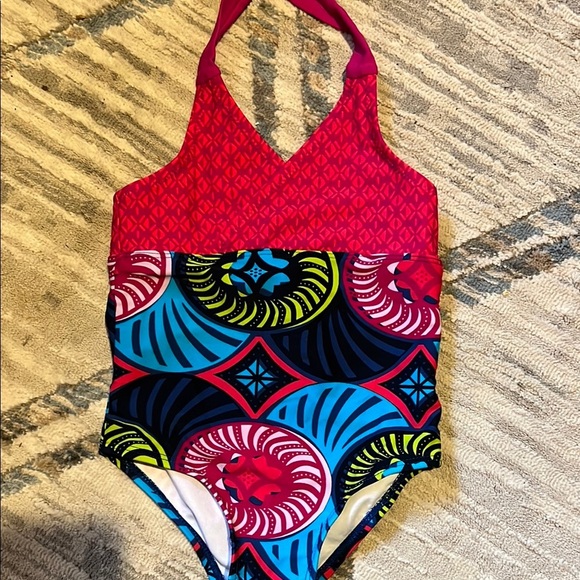 Tea Collection Red and Blue One Piece Swim - Picture 6 of 7